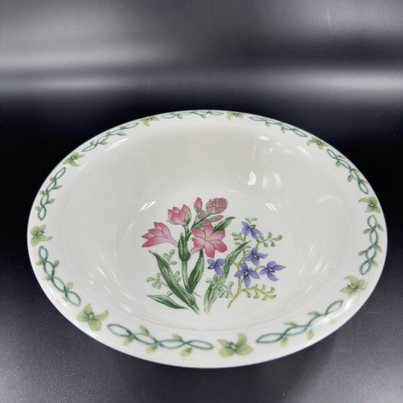 Thomson Pottery Floral Garden Set 2 Different Deep Dish Bowl Ceramic Set Bowls - Picture 14 of 16